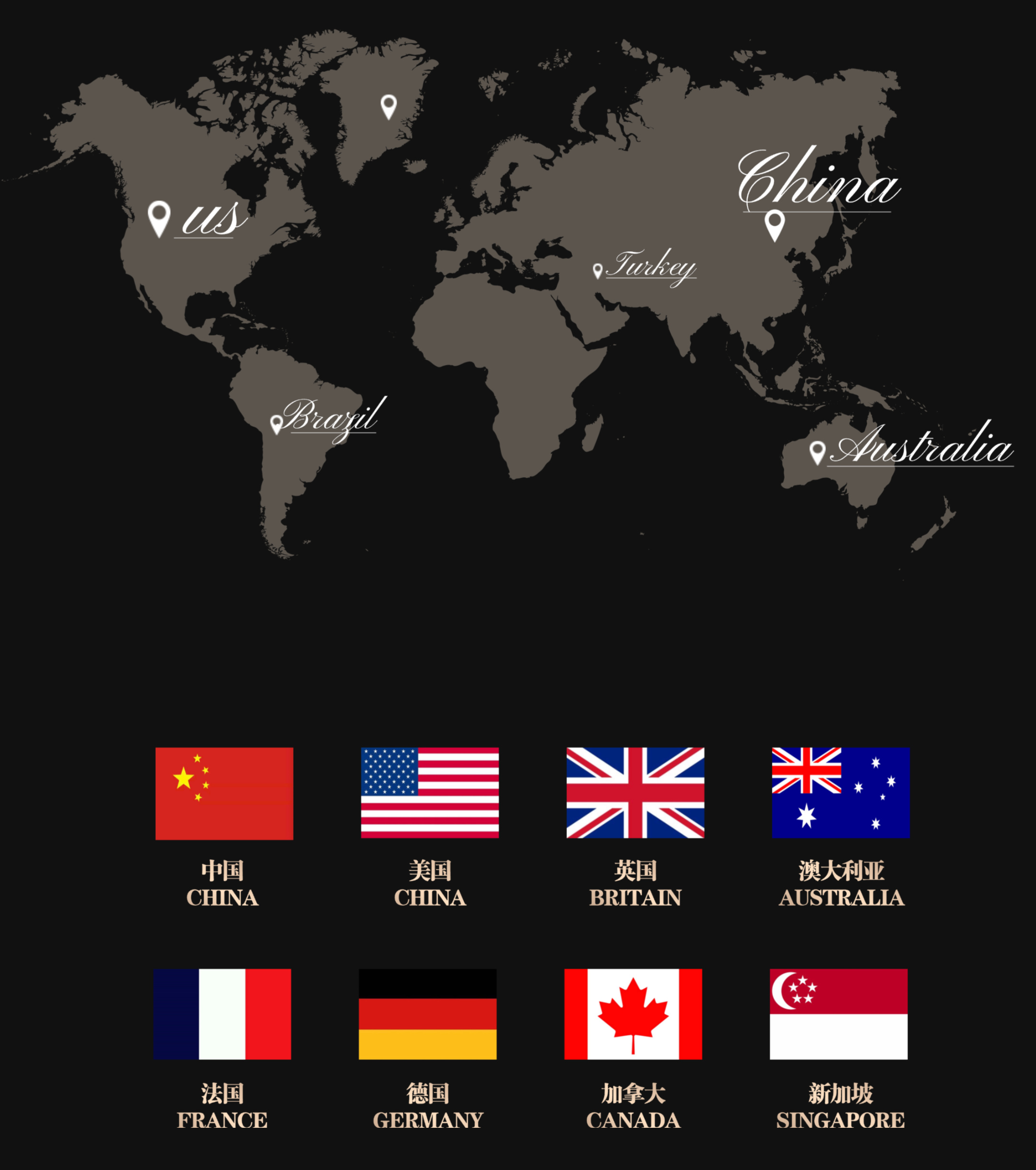 全球学员国家分布地图
